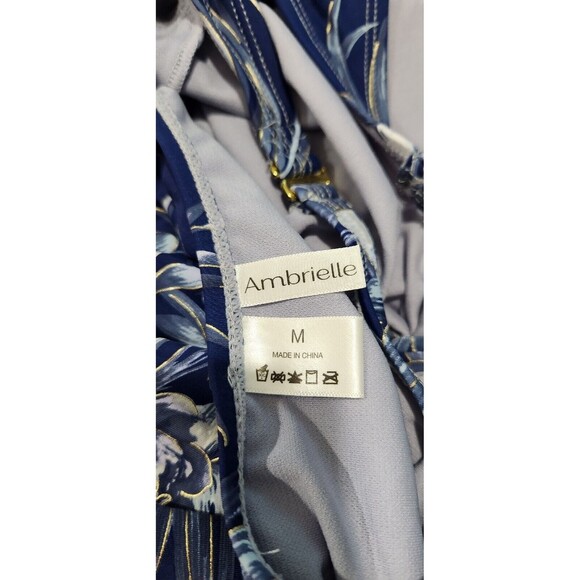 Ambrielle Swimsuit Medium Color Blue Navy One piece Swimsuit. - Picture 11 of 11